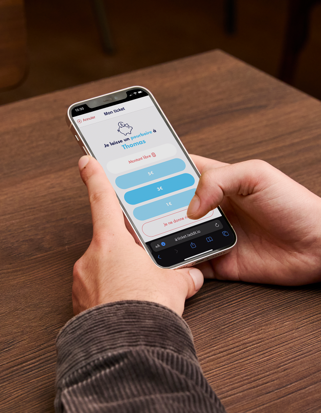 paiement sur paiement à table