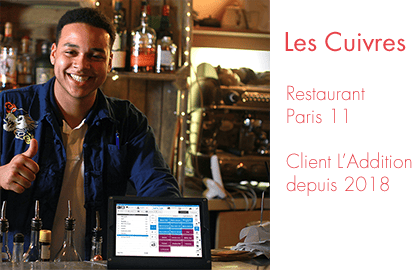 les cuivres, restaurant paris 11ème client L'Addition depuis 2018