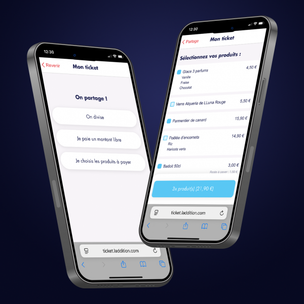 visuel iphone paiement à table
