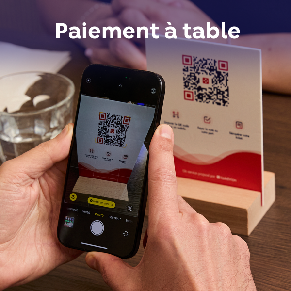 Chevalet paiement à table